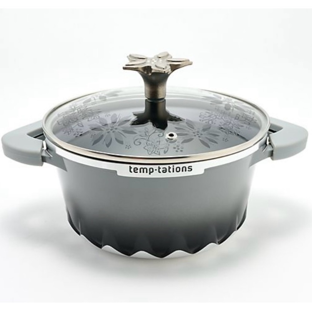 Temp-Tations 3-piece swing lid cookware set with silicone grips - Picture 3 of 7